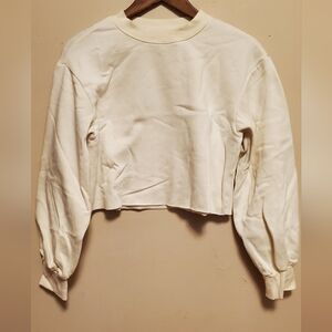 Cropped Sweatshirt in Cream